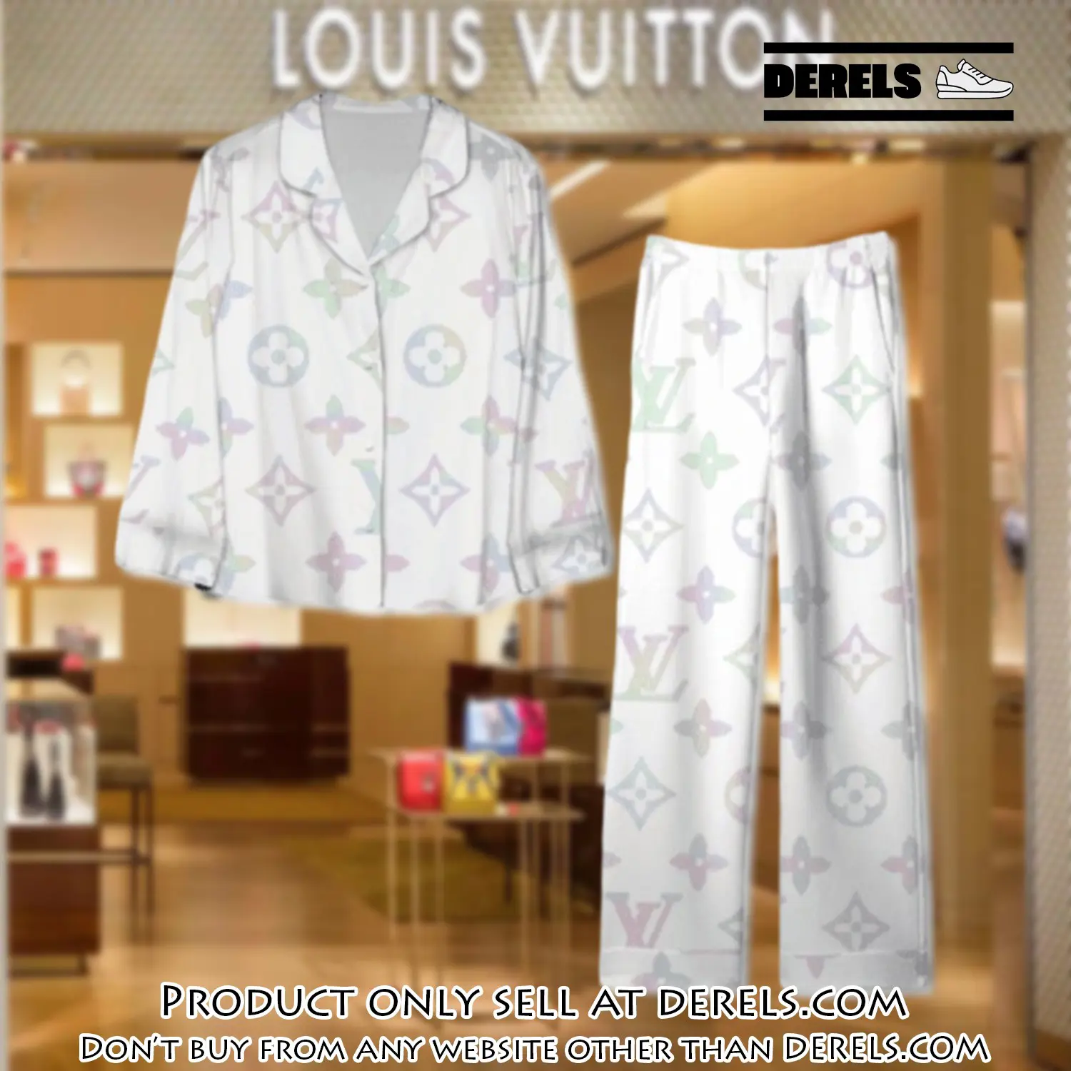 Trending luxury lv satin pajama set pjs1105 dr3428994